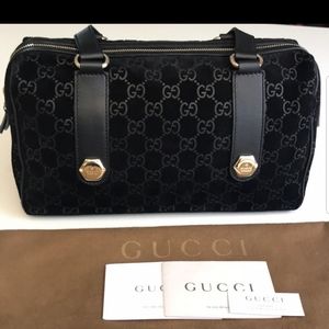 Authentic Gucci Monogram suade/leather bag